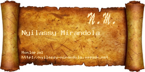 Nyilassy Mirandola névjegykártya